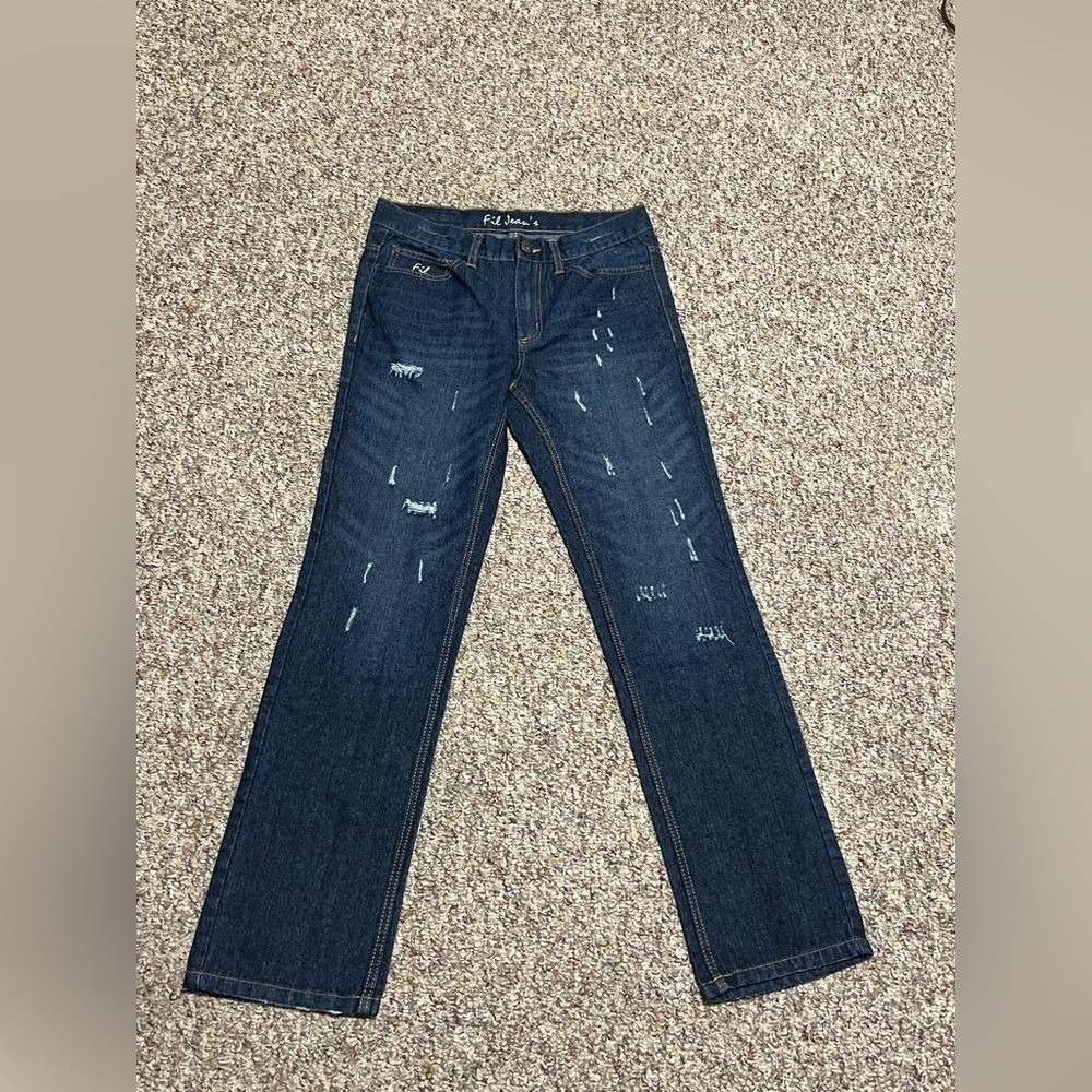 Blue Denim Jeans by FIL JEANS men's size 32 straight leg bootcut jeans